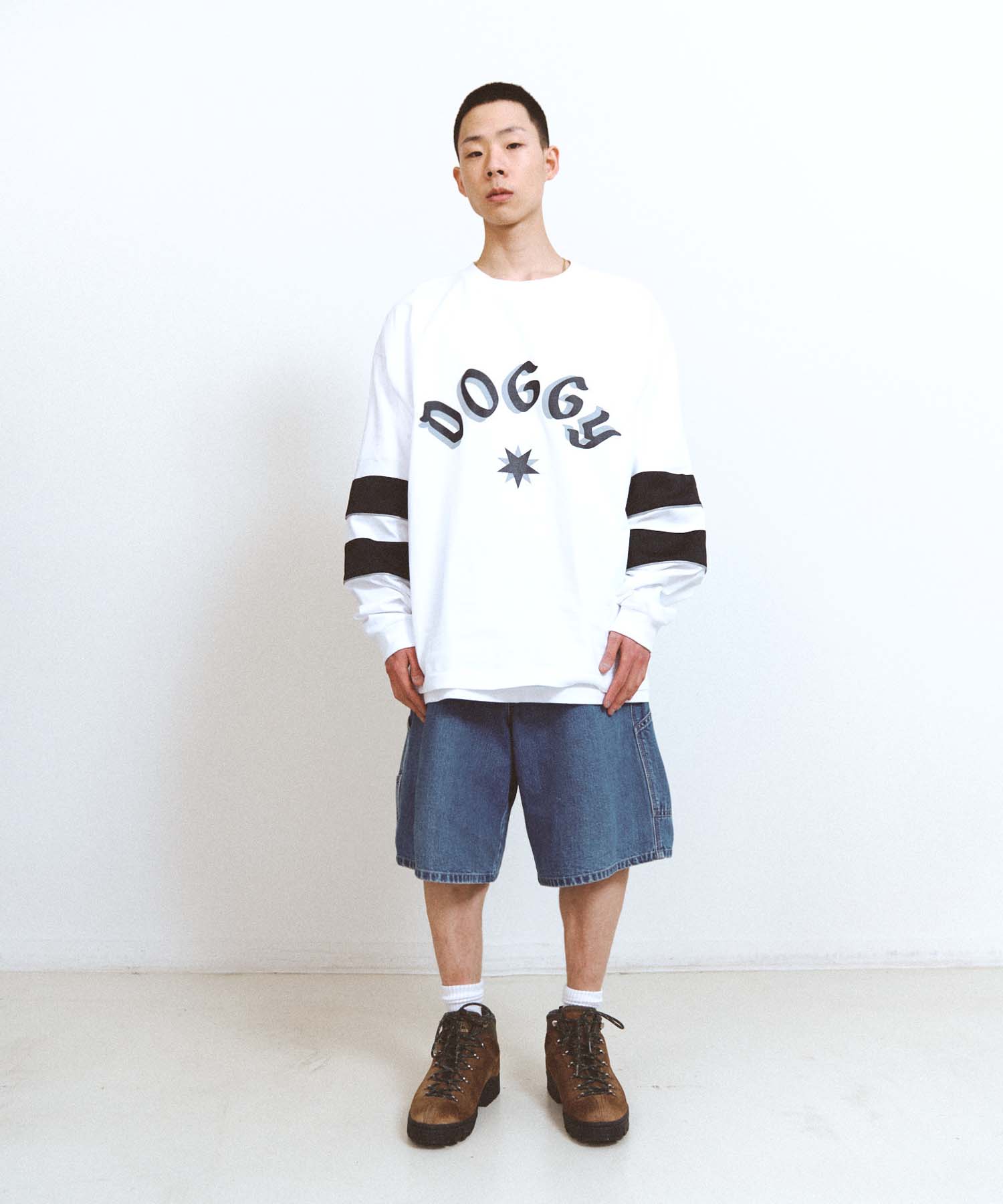 TWO LINE LONG SLEEVE [WHITE]
